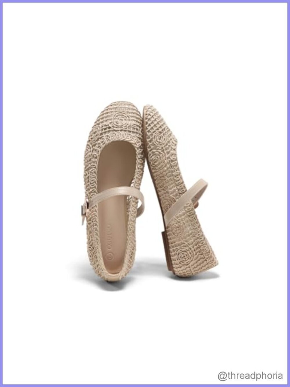 Woven Mary Jane Flats Memory Foam Slip On Dressy Ballet Flats